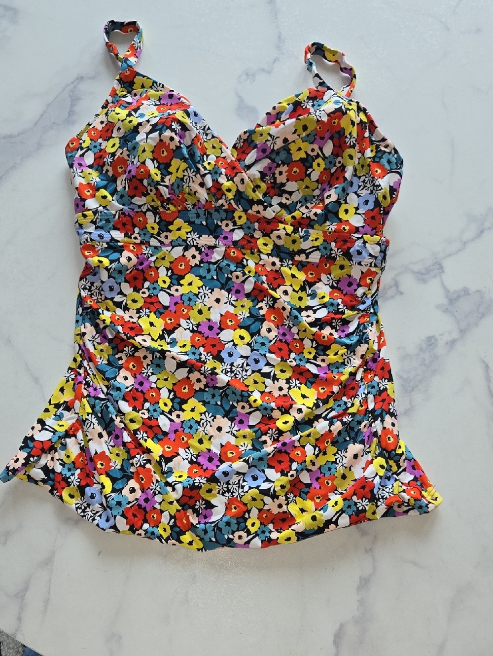 Anne Cole Ditsy Floral-Print Underwire Swim Tankini Top Swim Beach 32DD 34D NWT - Picture 5 of 10